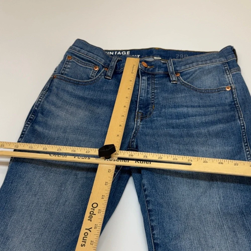 J Crew Jeans Womens 29P Blue Vintage Slim Straight Denim Classic Workwear